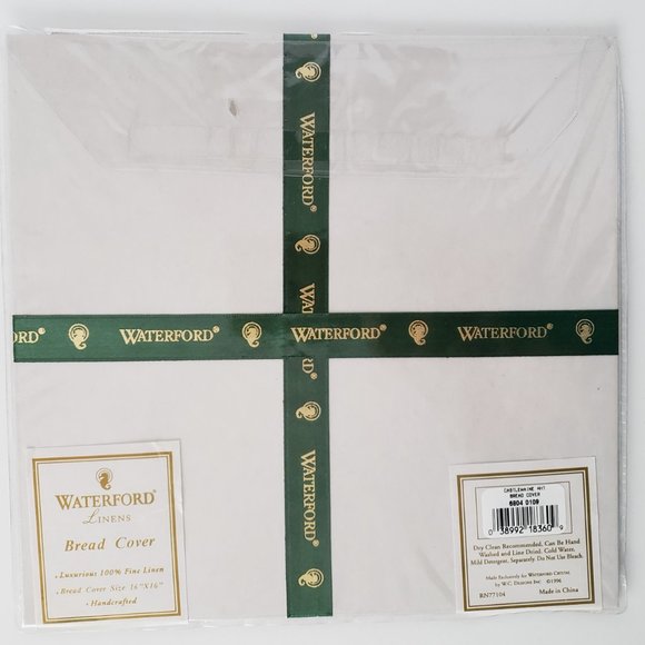 Waterford Fine Linen Bread Cover 16” x 16” NEW IN PACKAGE - Picture 2 of 5